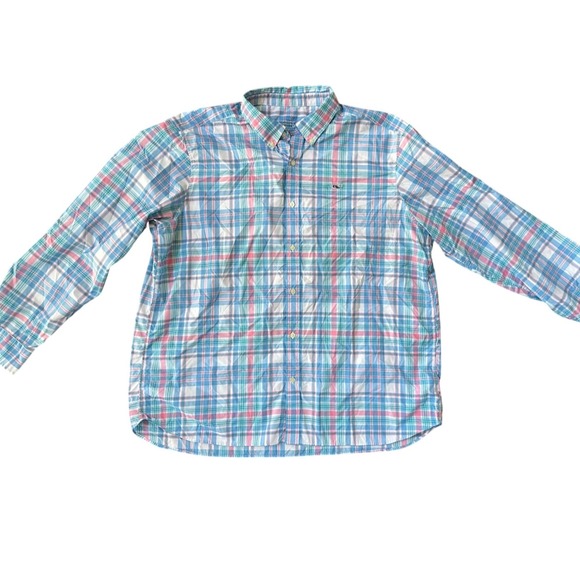 Vineyard Vines Other - Vineyard Vines Men's On the Go Performance Long Sleeve Button Down Blue Size XXL